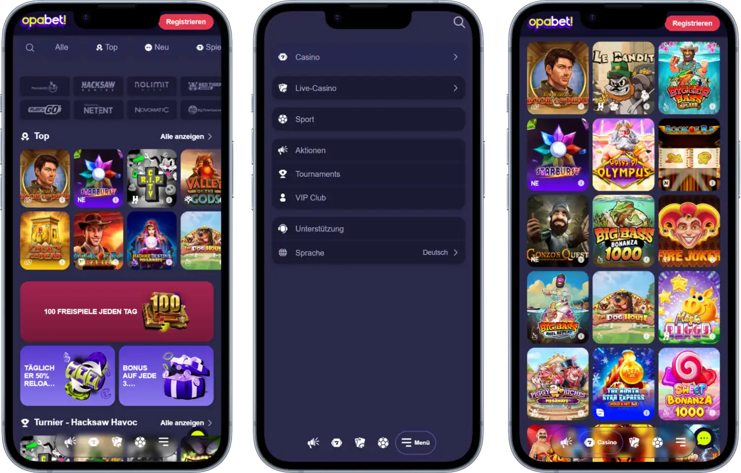 Opabet Casino Smartphone spielen
